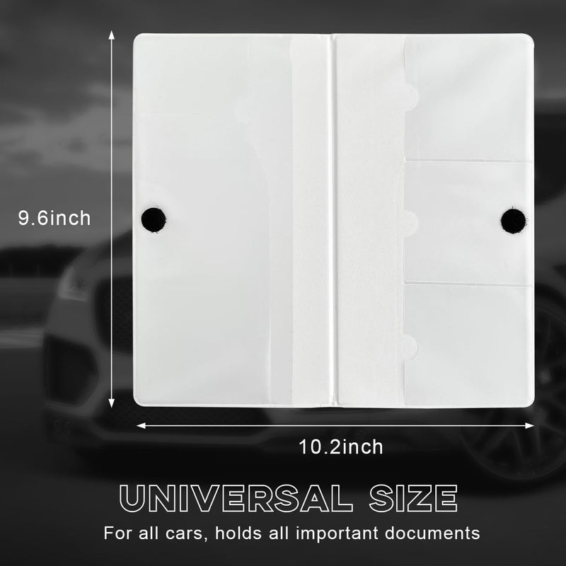 Yourkar Car Registration and Insurance Holder, 9.56"×5.19" Automotive Glove Box Organizer, Vehicle Card Document Glove Box Organizer for Documents Cards License, Car Accessories (White, Glossy) - Image 2